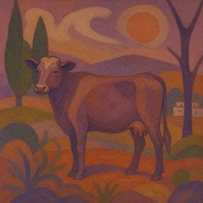 animal standing in natural pose — Synthetism Art Style