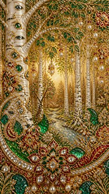 a serene birch forest in soft morning light, no people, no text