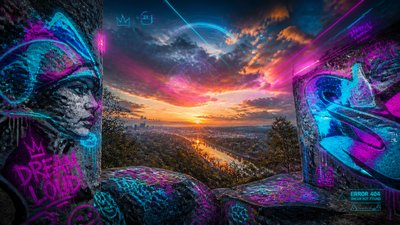 sweeping panoramic landscape with a dramatic sky