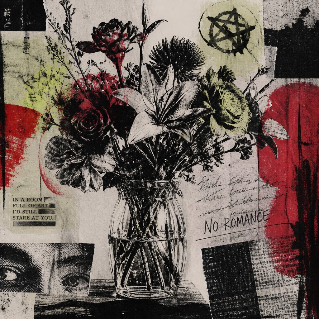 bouquet of flowers in a glass vase — Grunge Aesthetic