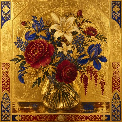 bouquet of flowers in a glass vase