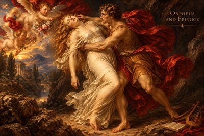 a painting of a man and a woman embracing