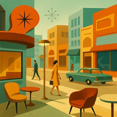 urban street with city activity