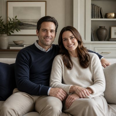 portrait of two people together — Transitional Interior Design
