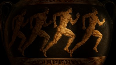ancient greek ignudi runners vase painting