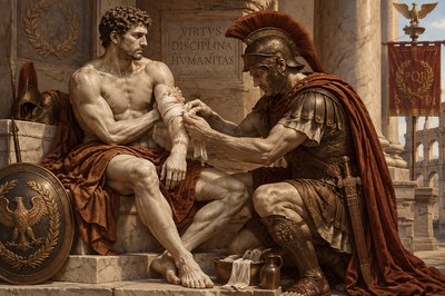 a statue of two men sitting next to each other