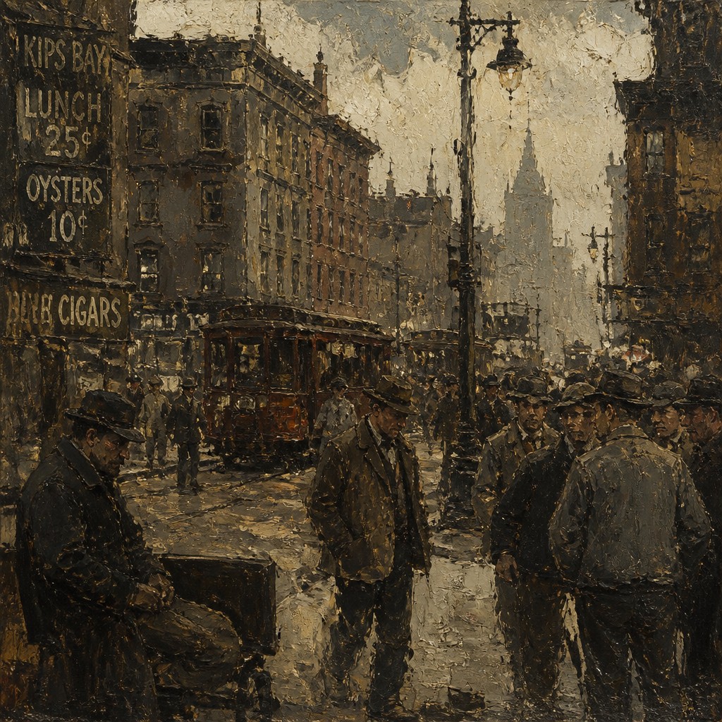 urban street with city activity