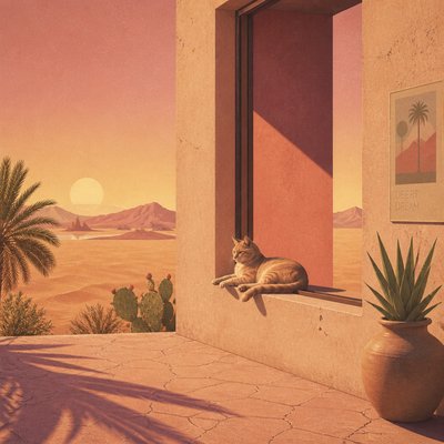 a cat lounging in a sunlit window