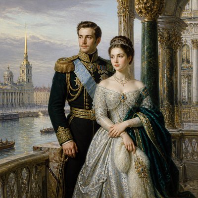 portrait of two people together — St. Petersburg Imperial Art Style