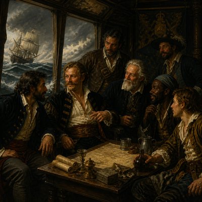 sailing ship on a stormy sea