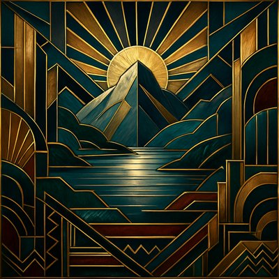 serene landscape with mountains and water