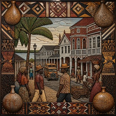 urban street with city activity