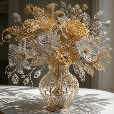 bouquet of flowers in a glass vase