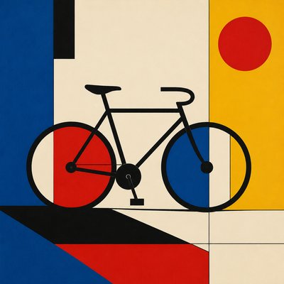 bicyle resting against a wall