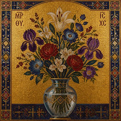 bouquet of flowers in a glass vase