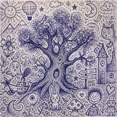 a tree in nature — Doodle Art Style