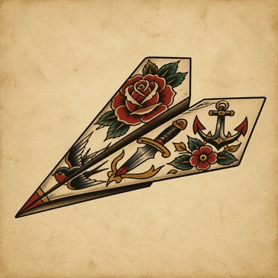 a paper plane, clean minimal composition on a plain background, no text