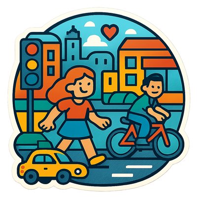 urban street with city activity