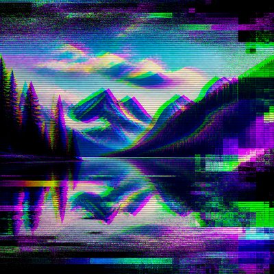 serene landscape with mountains and water