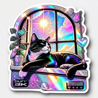 a cat lounging in a sunlit window
