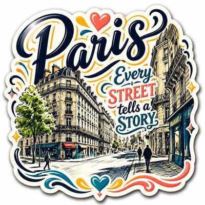 Typography Sticker Design Style Transfer Example