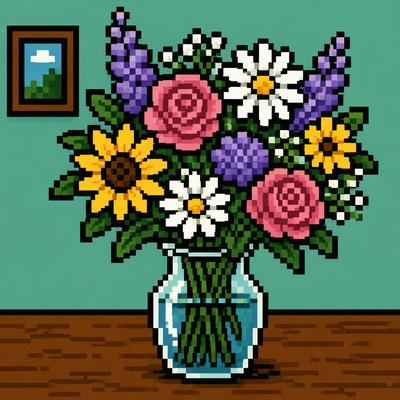 bouquet of flowers in a glass vase
