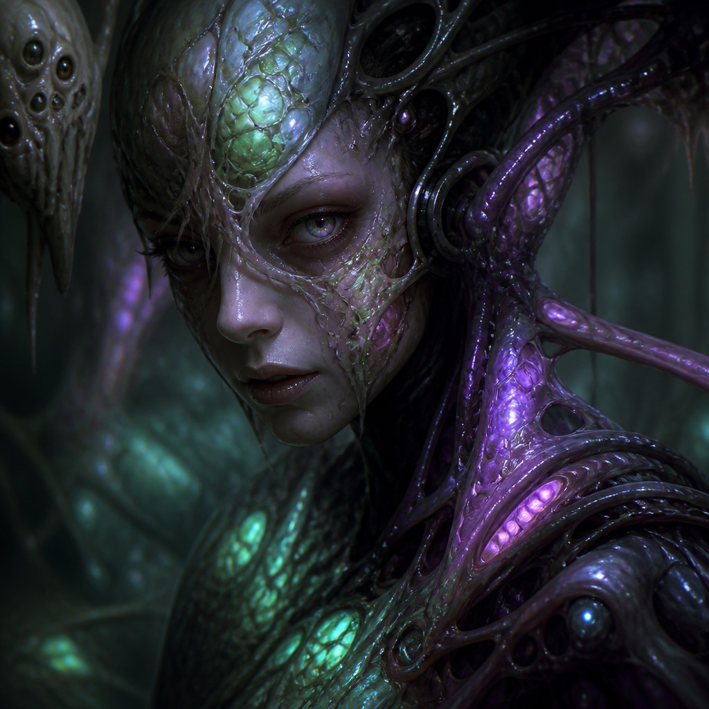 Biopunk Sci-Fi Art AI art example