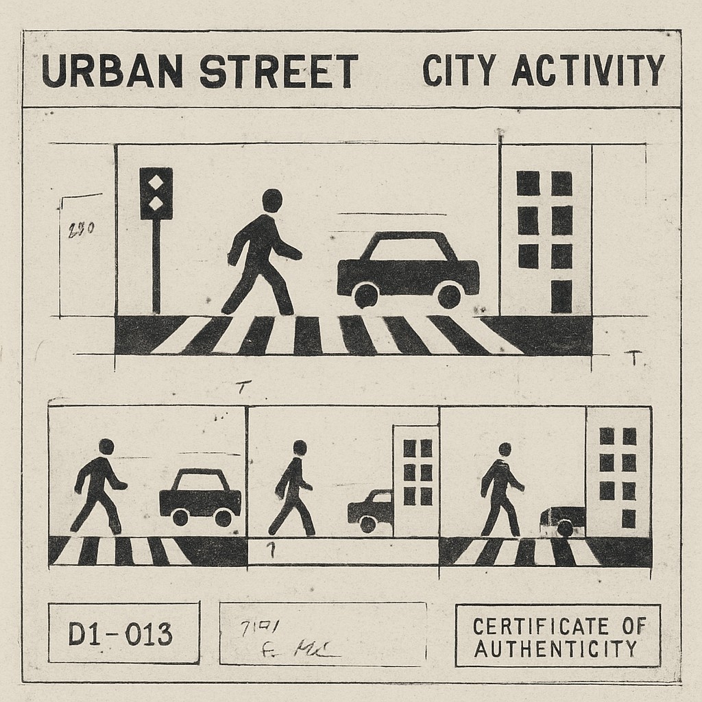 urban street with city activity