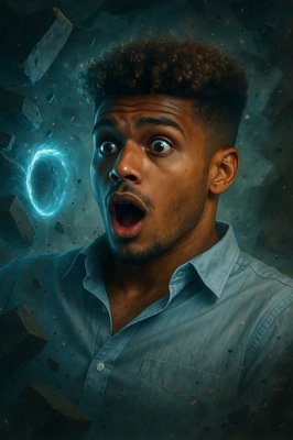 a man with a surprised look on his face