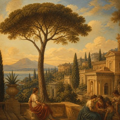 a tree in nature — Italian Art Style