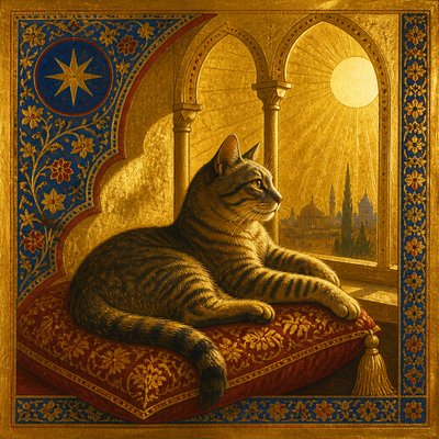 a cat lounging in a sunlit window