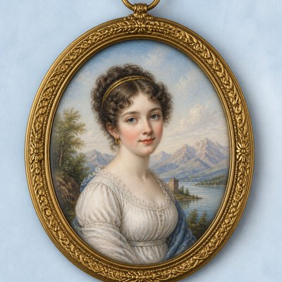 wide landscape with natural scenery — Portrait Miniature Art Style