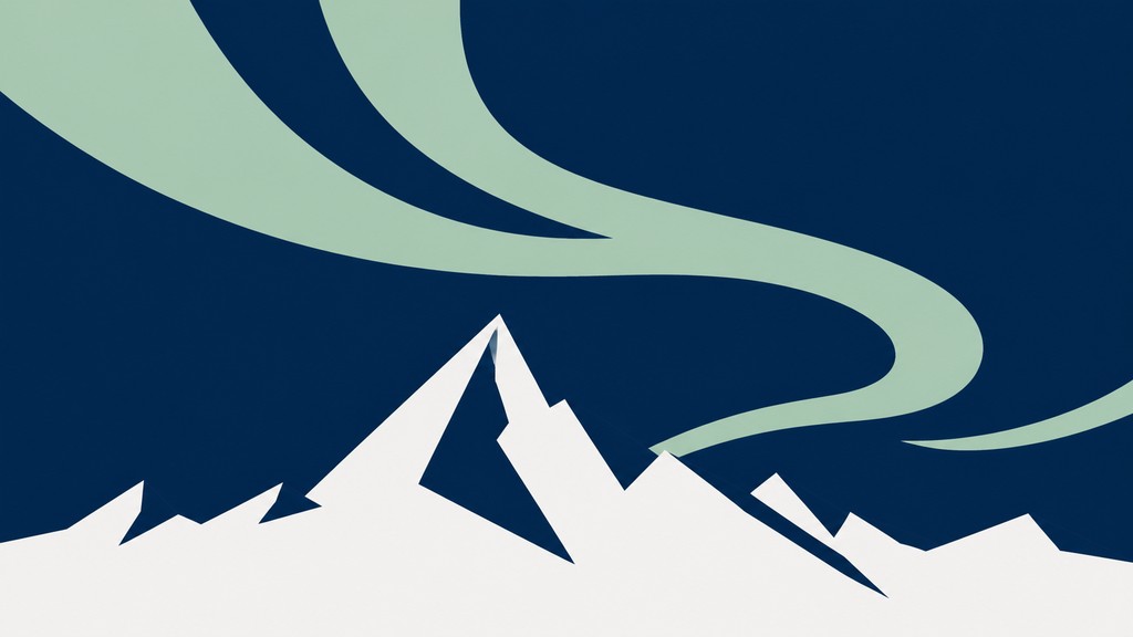 a flowing aurora over snowy peaks, wide sweeping composition, no people, no text