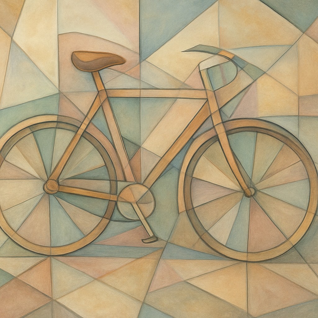 bicyle resting against a wall
