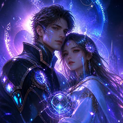 portrait of two people together — Sci-Fi Fantasy Art