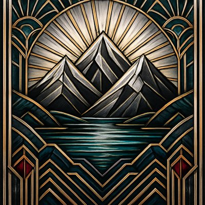 serene landscape with mountains and water