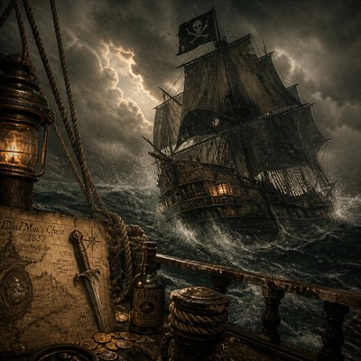 sailing ship on a stormy sea