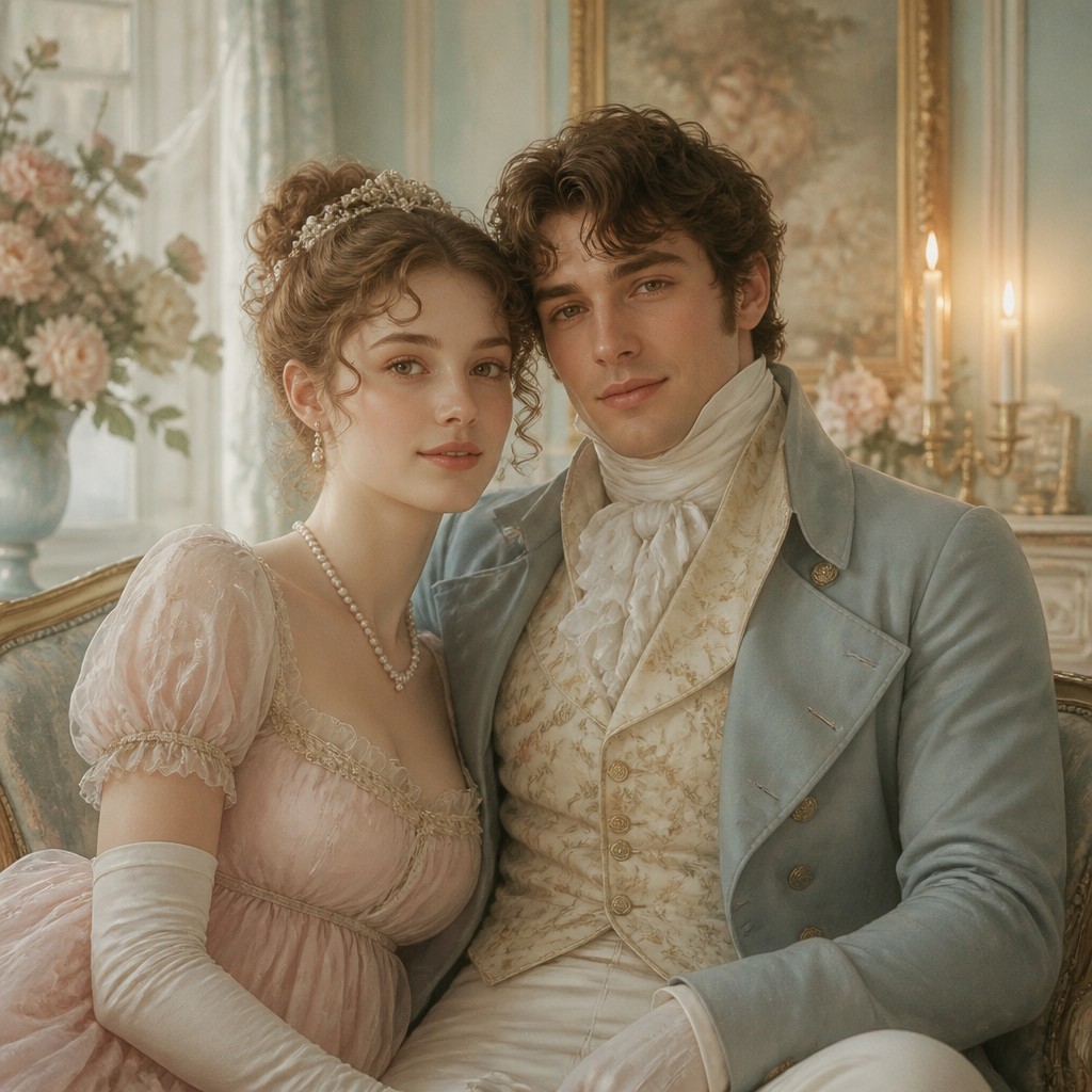 portrait of two people together — Regencycore Aesthetic