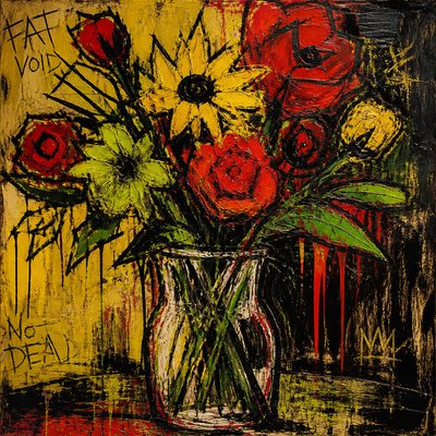 bouquet of flowers in a glass vase