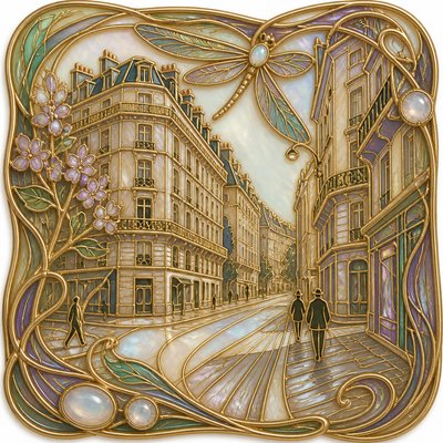 Art Nouveau Jewelry Design Style Transfer Example