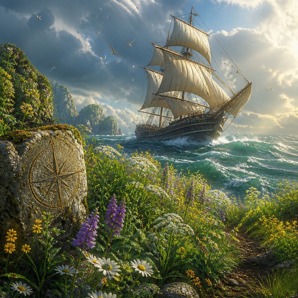 sailing ship on a stormy sea — Naturecore Aesthetic