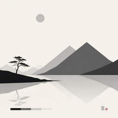 wide landscape with natural scenery — Modern Minimalist Furniture Art