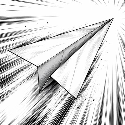 a paper plane, clean minimal composition on a plain background, no text