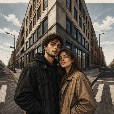 portrait of two people together