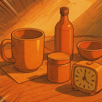 still life with everyday objects