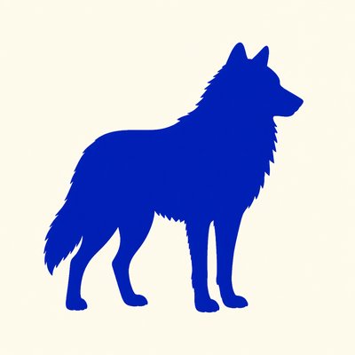 animal standing in natural pose — Positive Space Art Style