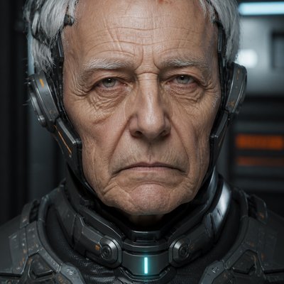 close-up portrait of an elderly person with expressive weathered features