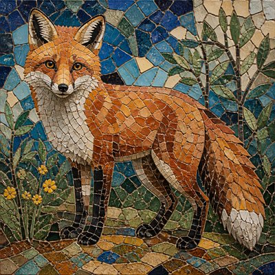 animal standing in natural pose — Ceramic Mosaic Art Style