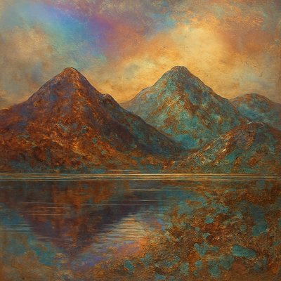 serene landscape with mountains and water