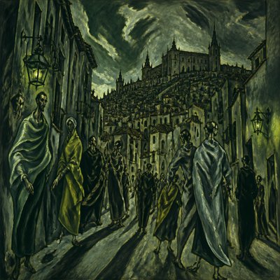 urban street with city activity — Toledo Art Style